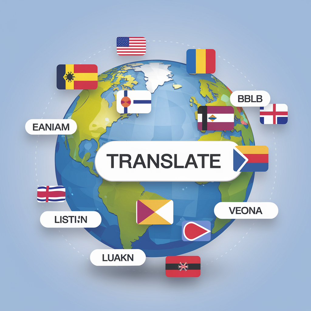 Image du monde, entourer de drapeau avec l'affichage de langues